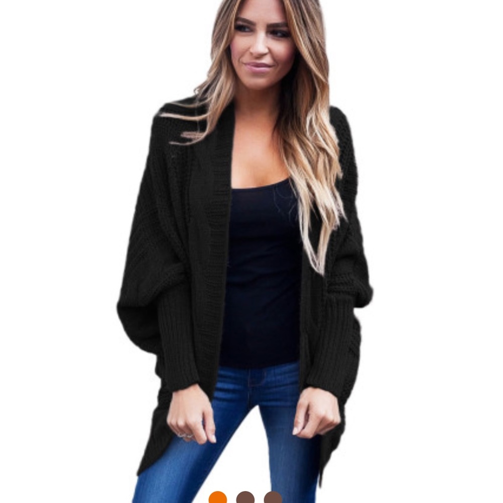 New. Boutique Black Cable Cardigan